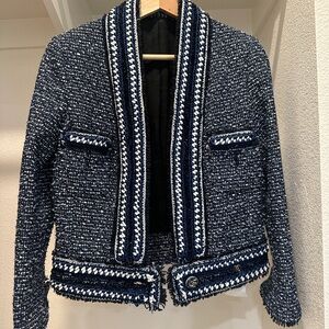 Navy Blue Tweed Jacket